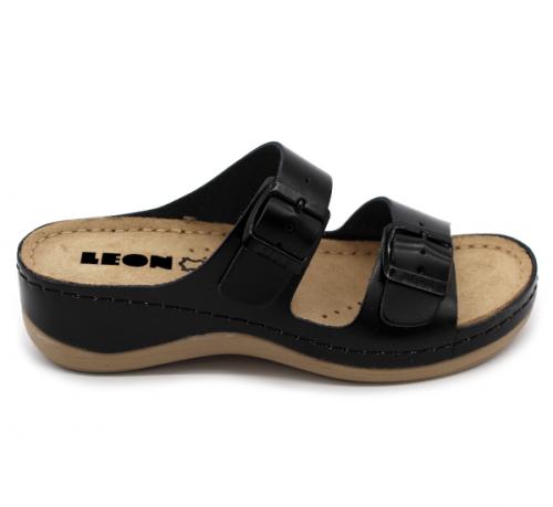 908 LEON Comfort női bőr papucs