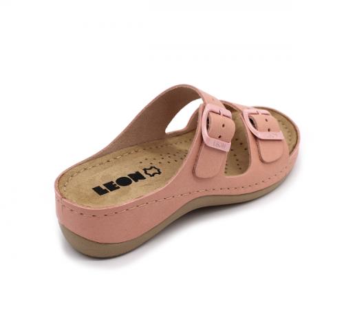 908 LEON Comfort női bőr papucs