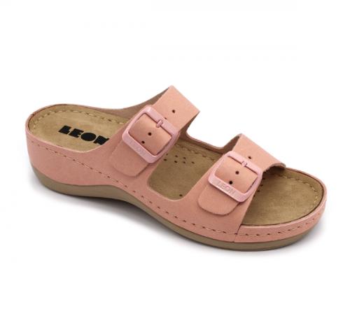 908 LEON Comfort női bőr papucs