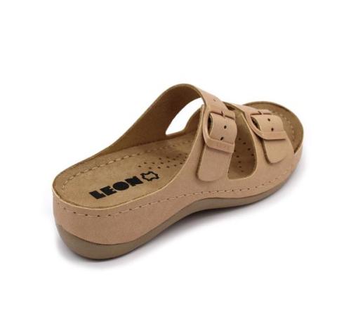908 LEON Comfort női bőr papucs