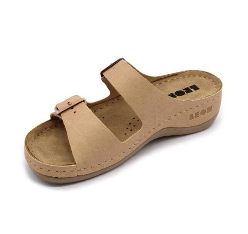 908 LEON Comfort női bőr papucs
