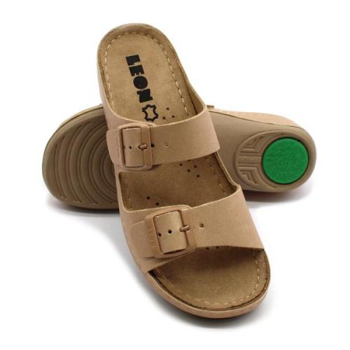 908 LEON Comfort női bőr papucs