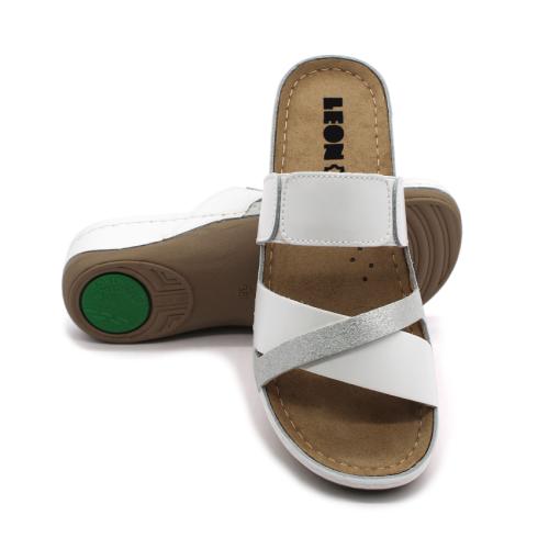 909 LEON Comfort női bőr papucs