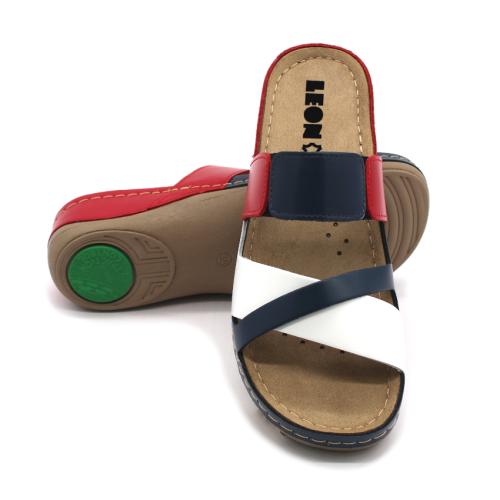 909 LEON Comfort női bőr papucs