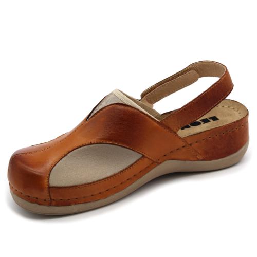 913 LEON Comfort női bőr szandál