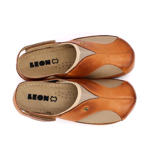 913 LEON Comfort női bőr szandál