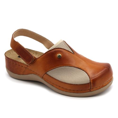 913 LEON Comfort női bőr szandál