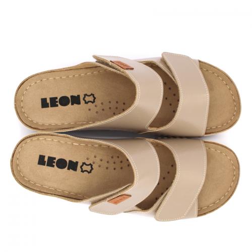 931 LEON Comfort női bőr papucs