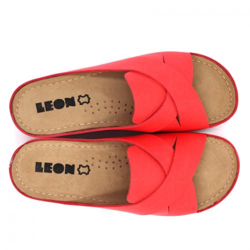 932 LEON Comfort női bőr papucs