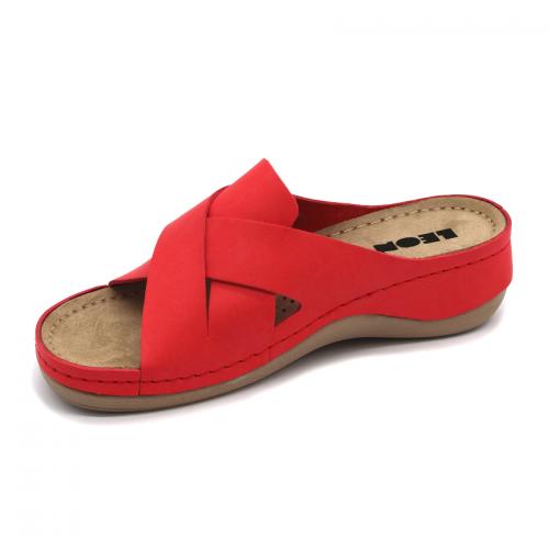 932 LEON Comfort női bőr papucs