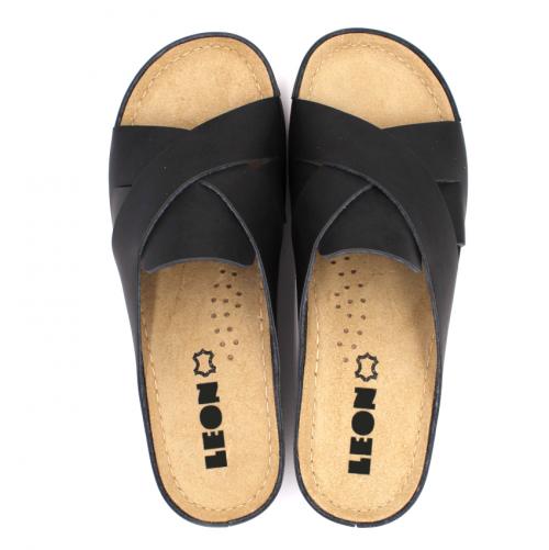 932 LEON Comfort női bőr papucs