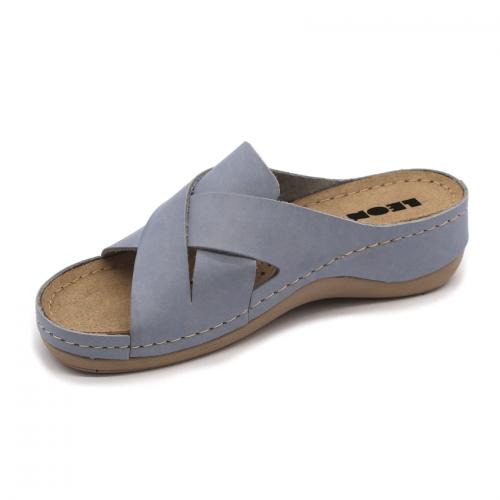 932 LEON Comfort női bőr papucs