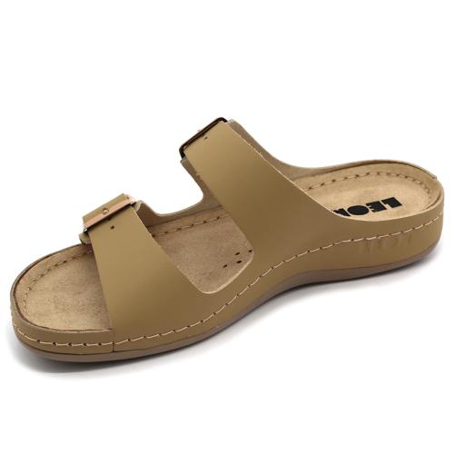 955 LEON Comfort női bőr papucs