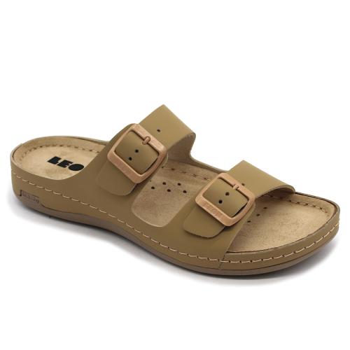 955 LEON Comfort női bőr papucs