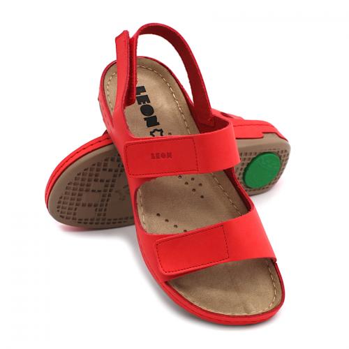 966 LEON Comfort női bőr szandál