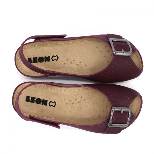 968 LEON Comfort női bőr szandál